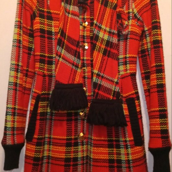 Rare Betsey Johnson Wool Coat Red Black jacket - Picture 3 of 5